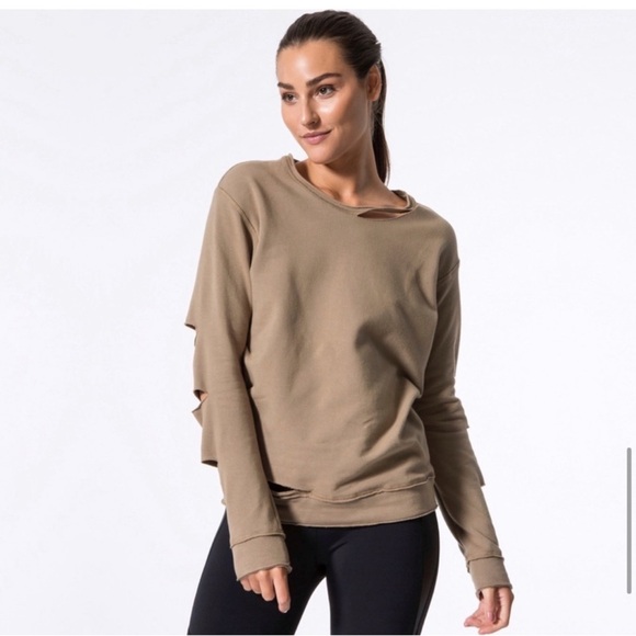 Álala - Edgy Distressed Brown Long Sleeve Cypher Sweatshirt- size Medium - Picture 13 of 14